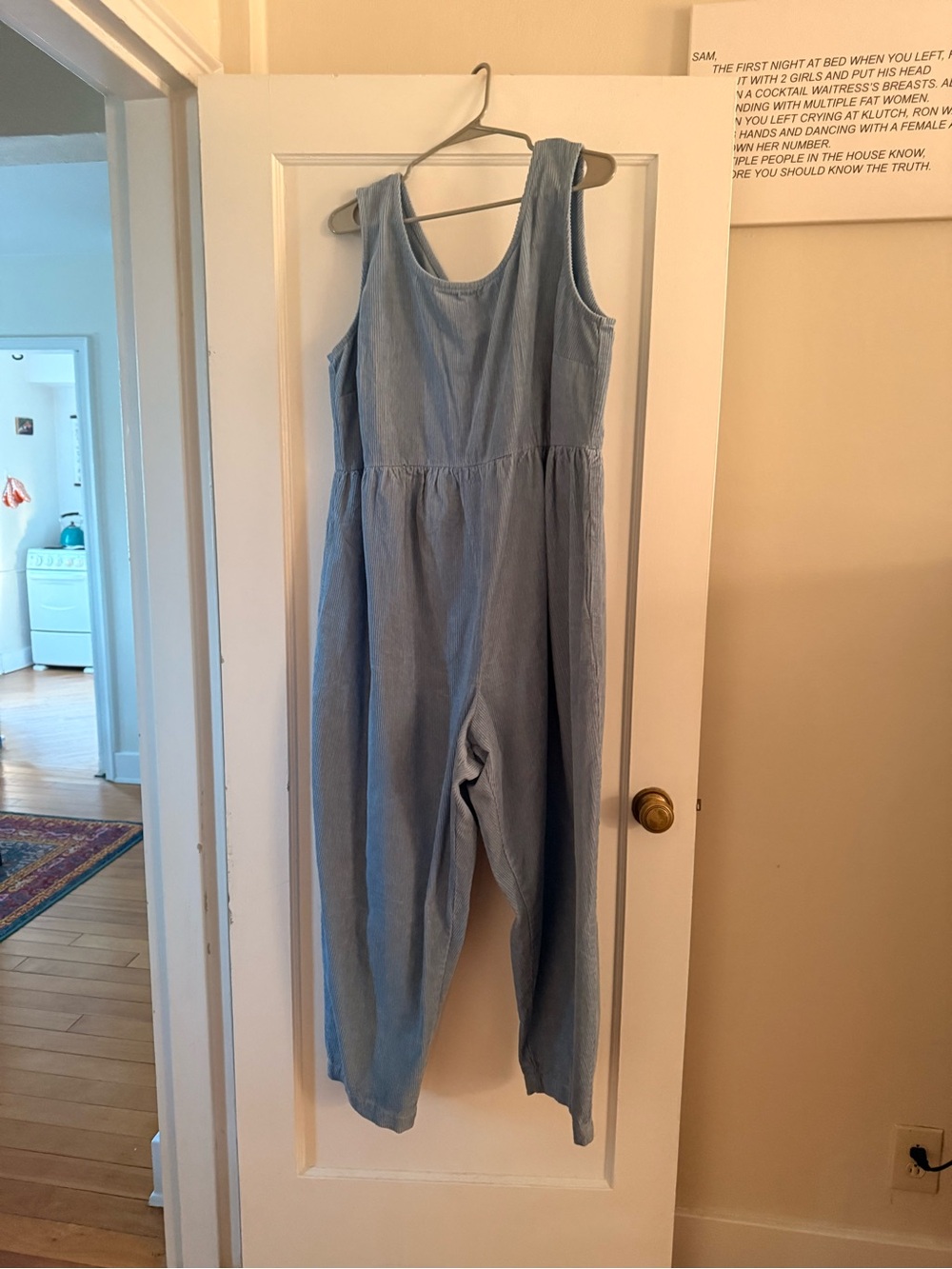 Lucy & Yak Light Blue Sleeveless Cotton Jumpsuit